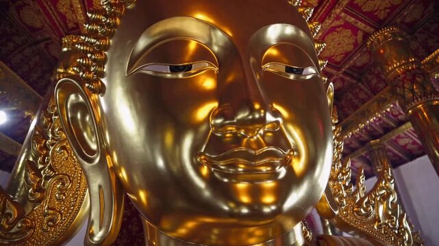 Golden Buddha Statue Located at the Wat Phra Singh Temple
