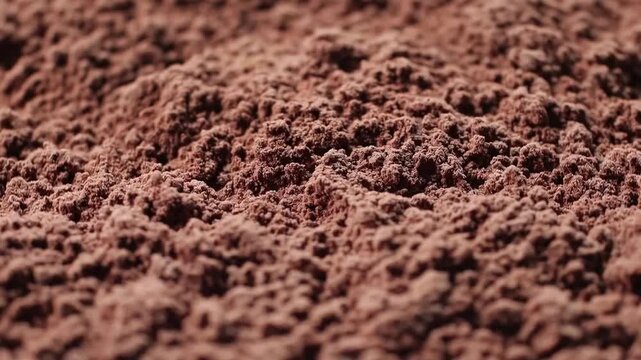 Textural Background Composed Entirely of Fine Brown Cocoa or Chocolate Powder