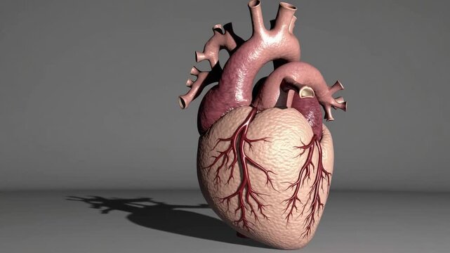 The major blood vessels supplying the heart muscle running along the grooves on the surface of the myocardium