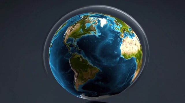 Land of Plenty Globe with Focus on North America