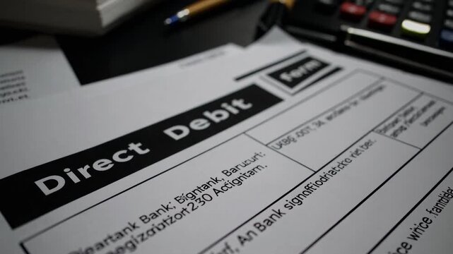 direct debit form document shown in high contrast