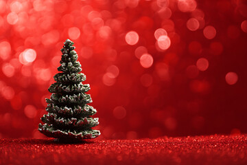 Obraz premium red christmas tree