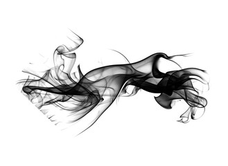 Balck smoke or abstract wave swirl on Transparent background, Dark and black smoke or clouds with transparent background
