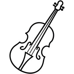 Obraz premium violin line art icon