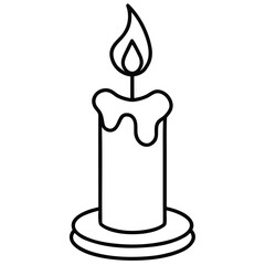 advent candle line art icon