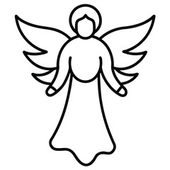 angel flying line art icon