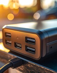 Portable power bank outdoors