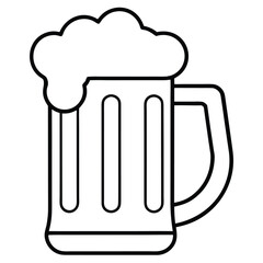 beer mug line art icon