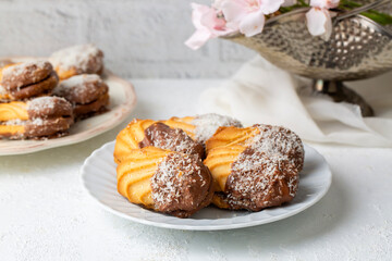 Turkish Sweet Cookies Called Landose. Chocolate Biscuits.