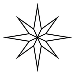 bethlehem star line art icon