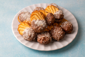 Turkish Sweet Cookies Called Landose. Chocolate Biscuits.