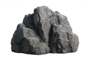 Obraz premium Grey rock formation isolated on transparent background, creating a realistic and versatile element for various design projects