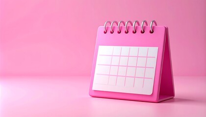 Pink Desk Calendar with Empty Dates. (1)