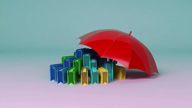 colorful umbrella on white background