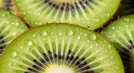 Juicy Kiwi Slices A Close-Up View of Refreshing Fruit