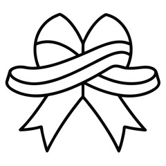 christmas ribbon line art icon