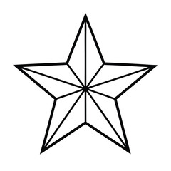 christmas star line art icon