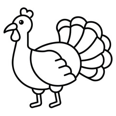 christmas turkey line art icon