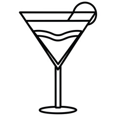 cocktail glass line art icon