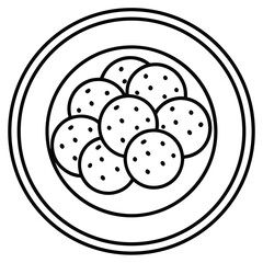 cookie plate line art icon