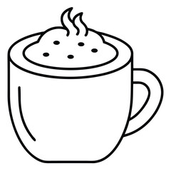 cup of hot cocoa line art icon