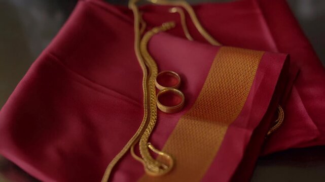 Rich Maroon Silk Saree with Gold Border Indian Clothing Texture Fabric Detail