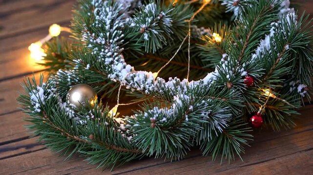 festive numerical symbol crafted from natural evergreen foliage and shaped into sentimental form