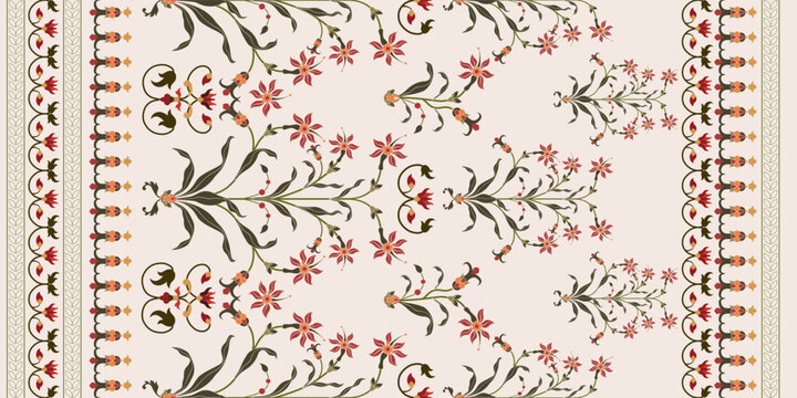Vector Hand drawn colourful geometric flowers Motifs African boho paisley, seamless patterns with floral for fabric Ethnic Indian Pattern, textiles, clothing, wrapping paper, backdrop, banner.
