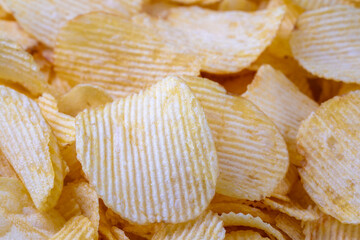Potato chips isolated on a white background