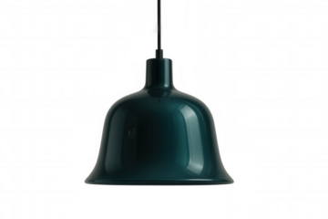 Modern green pendant lamp hanging, perfect for interior design projects, with transparent background for easy integration into any design