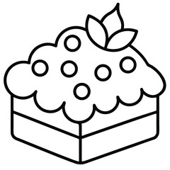 fruitcake line art icon