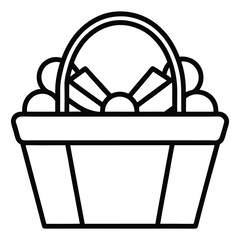 gift basket line art icon