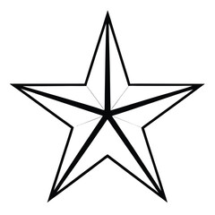golden star line art icon