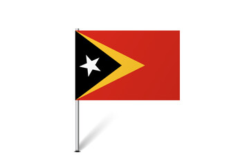 East Timor flag - map pin flag representing a country cultural identity and heritage. The essence of national pride and unity. Map pin flag stuck in a white background