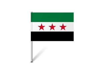 Syria flag - map pin flag representing a country cultural identity and heritage. The essence of national pride and unity. Map pin flag stuck in a white background