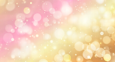 Obraz premium glowing yellow and pink bokeh lights, festive and whimsical, ideal for celebration themes, invitations, or decorative accents