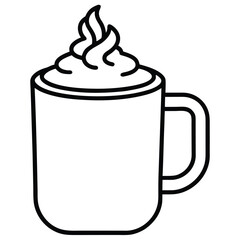 hot cocoa mug line art icon