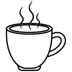 hot drink cup line art icon