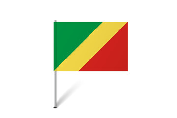 Republic of the Congo flag - map pin flag representing a country cultural identity and heritage. The essence of national pride and unity. Map pin flag stuck in a white background