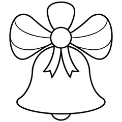 jingle bell bow line art icon