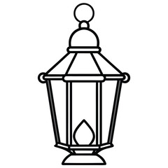 lantern line art icon