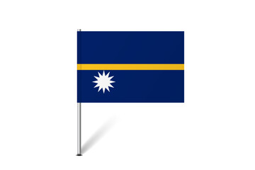 Nauru flag - map pin flag representing a country cultural identity and heritage. The essence of national pride and unity. Map pin flag stuck in a white background