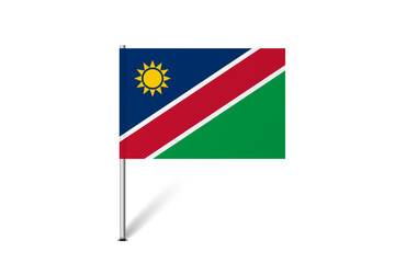 Namibia flag - map pin flag representing a country cultural identity and heritage. The essence of national pride and unity. Map pin flag stuck in a white background
