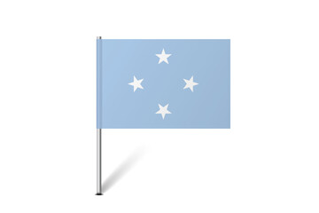 Federated States of Micronesia flag - map pin flag representing a country cultural identity and heritage. The essence of national pride and unity. Map pin flag stuck in a white background
