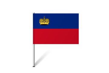 Liechtenstein flag - map pin flag representing a country cultural identity and heritage. The essence of national pride and unity. Map pin flag stuck in a white background