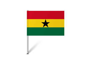 Ghana flag - map pin flag representing a country cultural identity and heritage. The essence of national pride and unity. Map pin flag stuck in a white background