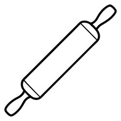 rolling pin line art icon