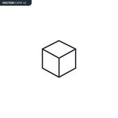 Isometric cube, linear style sign for mobile concept and web design