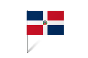 Dominican Republic flag - map pin flag representing a country cultural identity and heritage. The essence of national pride and unity. Map pin flag stuck in a white background