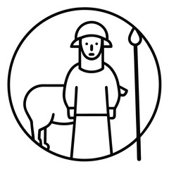 shepherd line art icon